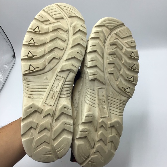 Zadig & Voltaire paris cream beige leather designer sneakers womens size 38 - Picture 10 of 11